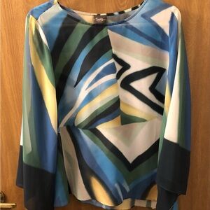Colorful Geometric Print Women's Top